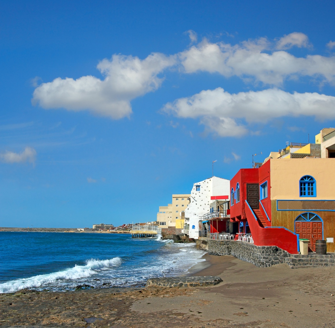 'Coast in the tourist resort Medano, Tenerife, Canary Islands, Spain' - Tenerife